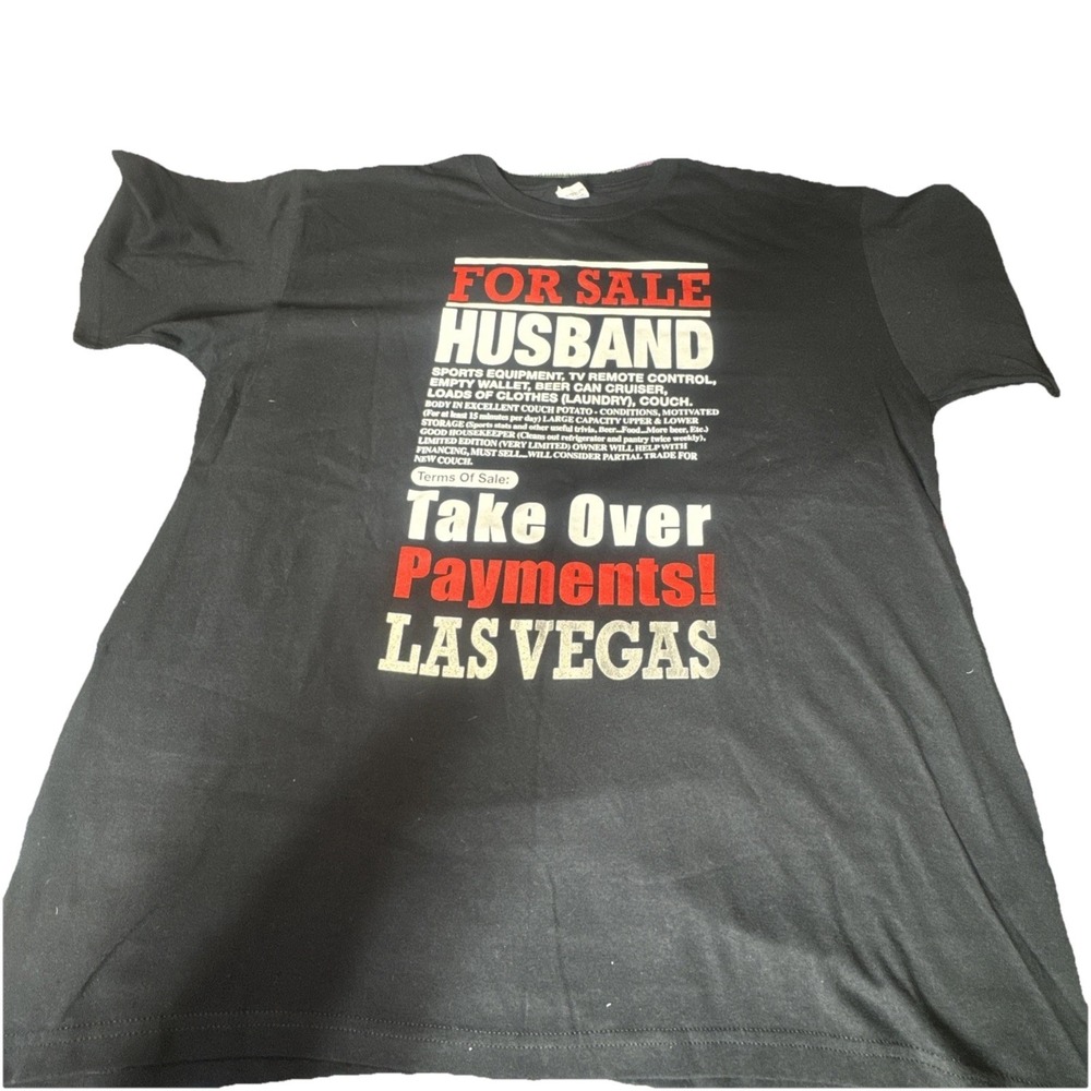 VTG Y2K "For Sale Husband Take Over Payments" T-Shirt -‎ Free Shipping